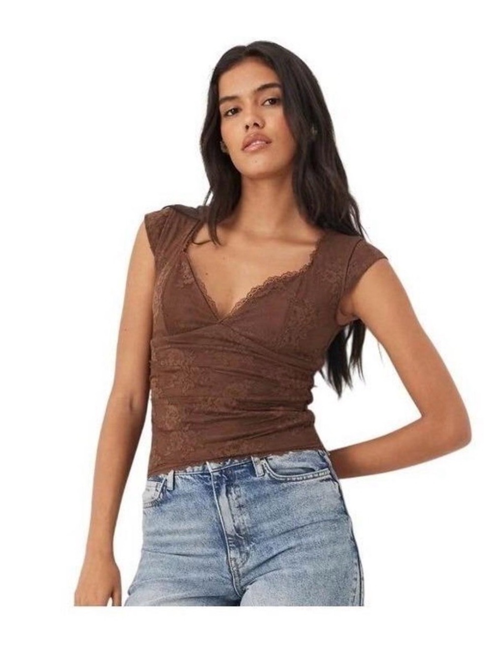 A&F Zoe Bra-Free Lace Top